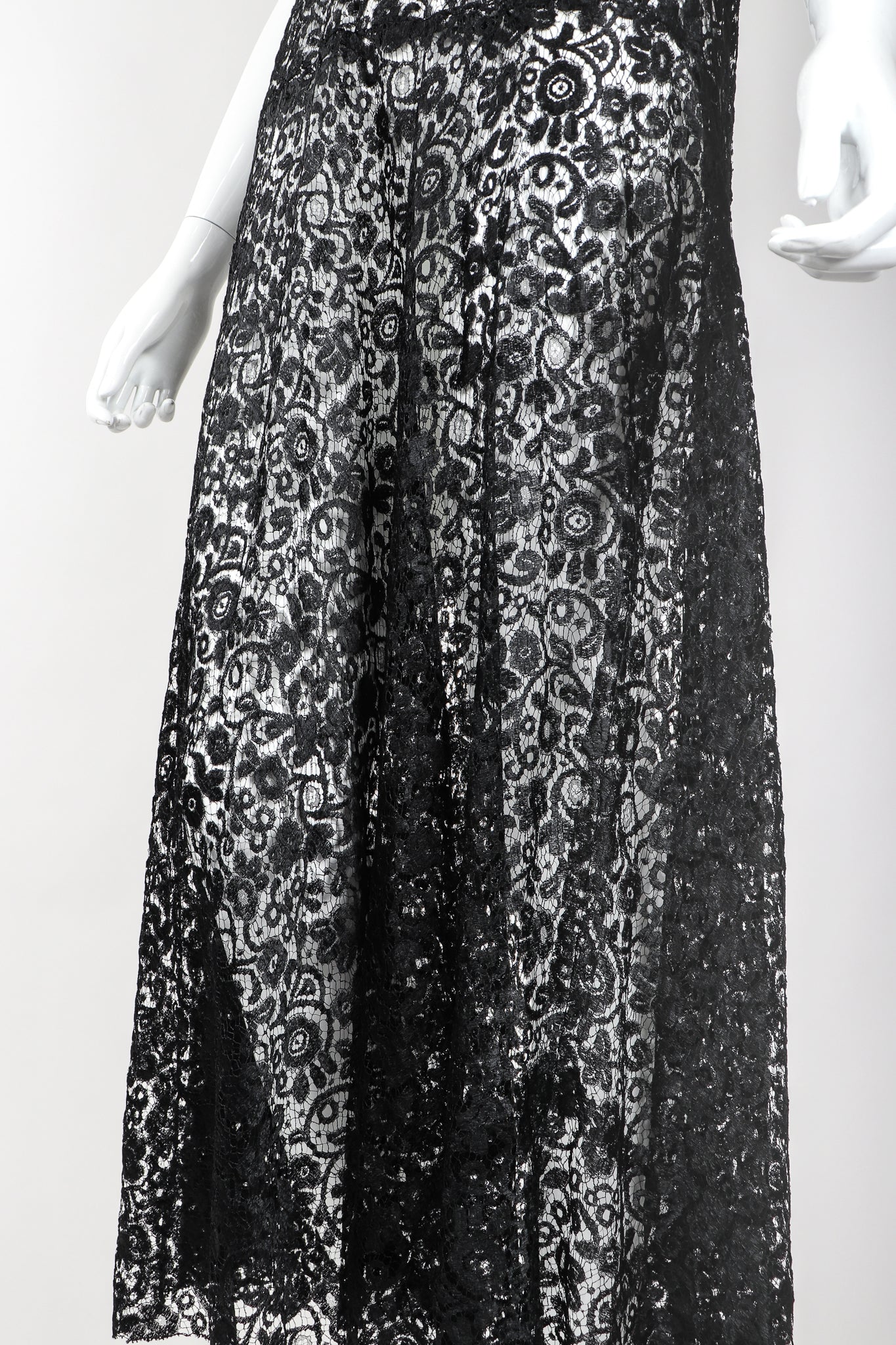 Recess Designer Consignment Vintage Sheer Embroidery Lace Over Dress Los Angeles Resale