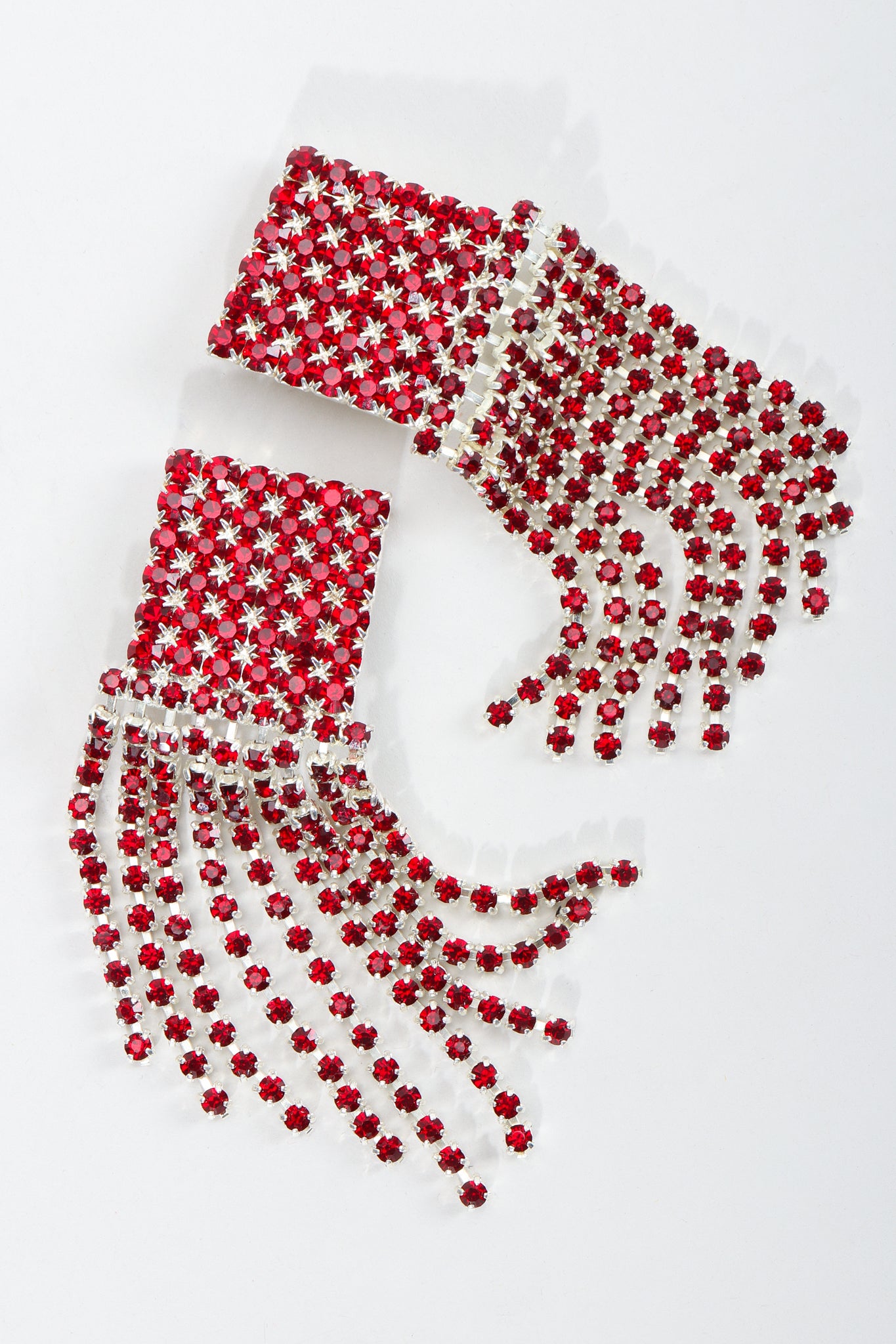 Vintage Ruby Rhinestone Fringe Earring at Recess Los Angeles