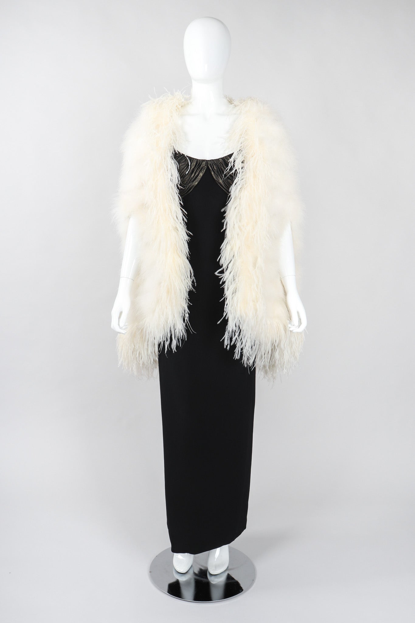 Recess Los Angeles Vintage Ostrich Trimmed Marabou Feather Cape