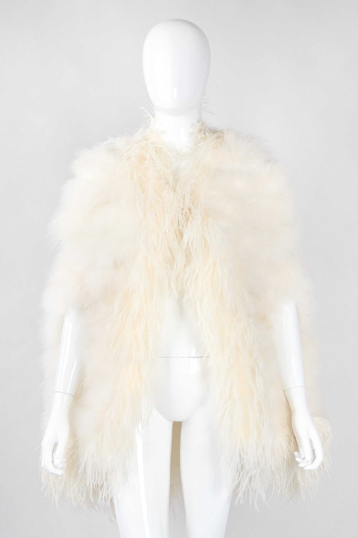 Recess Los Angeles Vintage Ostrich Trimmed Marabou Feather Cape