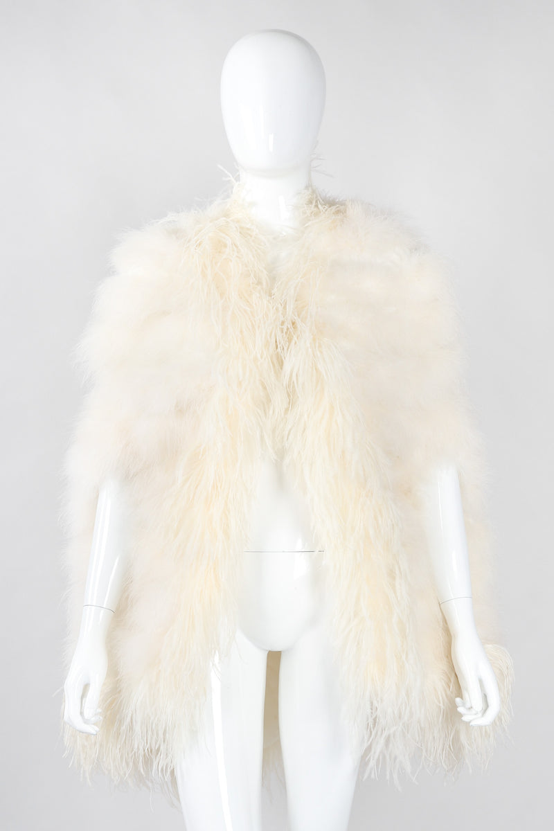 Recess Los Angeles Vintage Ostrich Trimmed Marabou Feather Cape