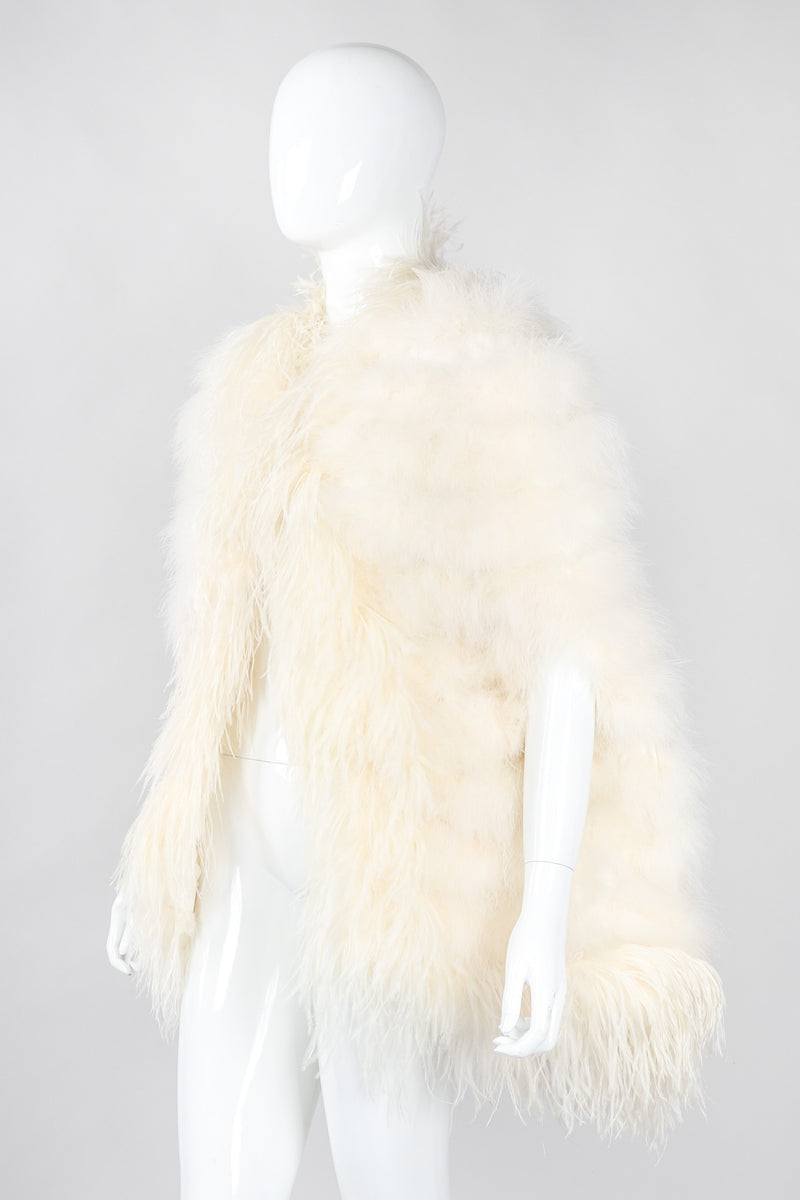 Recess Los Angeles Vintage Ostrich Trimmed Marabou Feather Cape