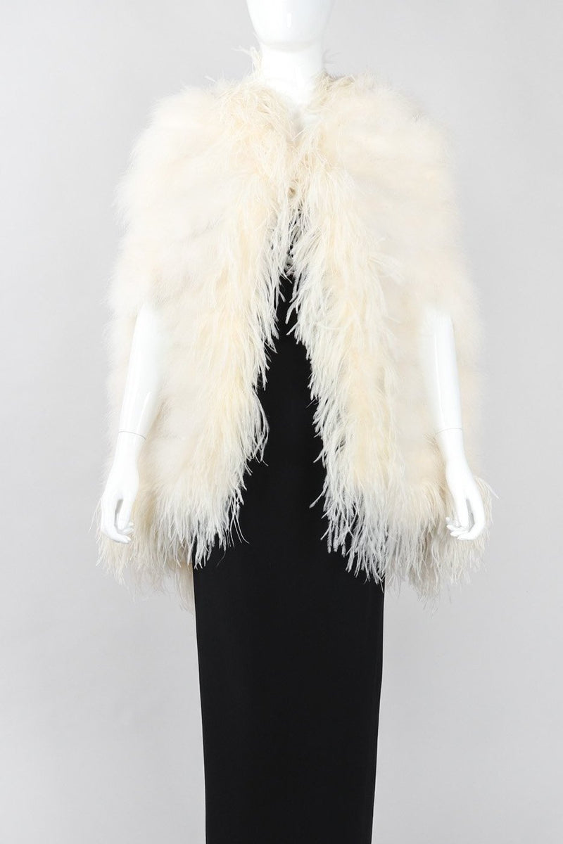 Recess Los Angeles Vintage Ostrich Trimmed Marabou Feather Cape