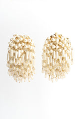 Vintage Pearl & Bead Cluster Waterfall Earrings front hang @ Recess LA