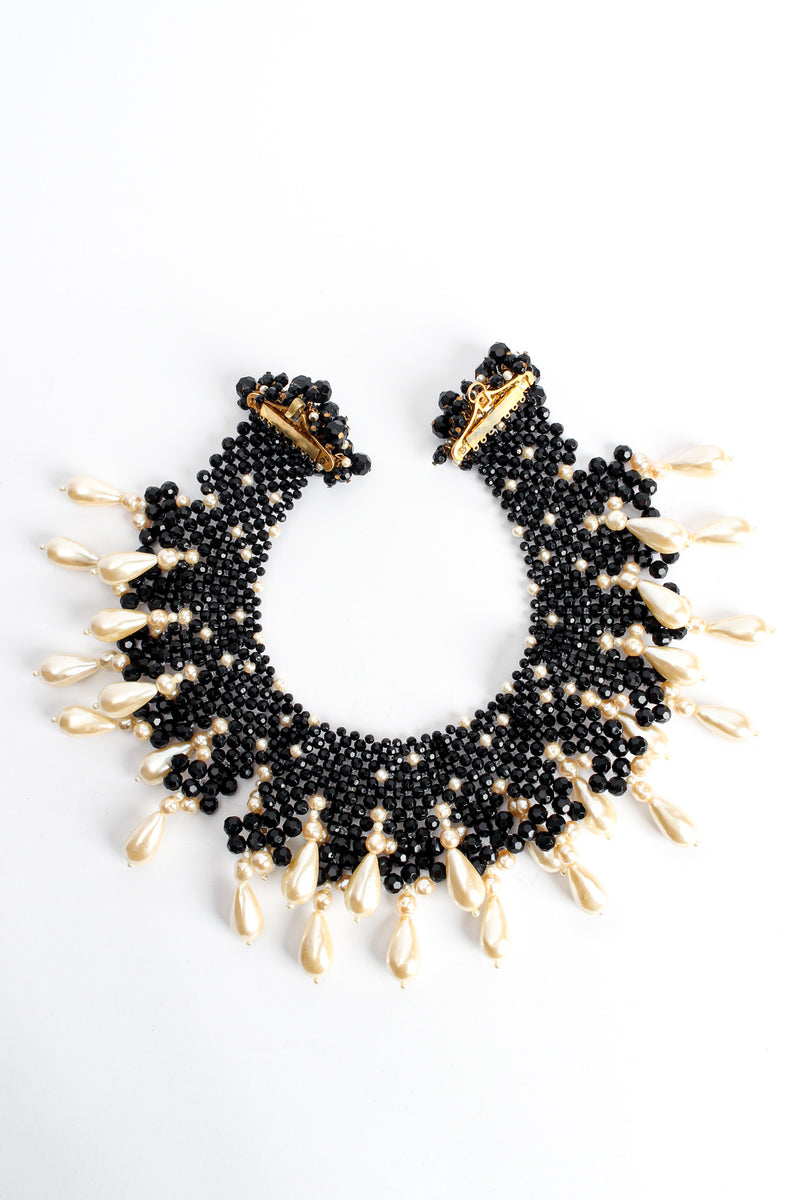 Vintage Teardrop Pearl Beaded Bib Necklace back @ Recess LA