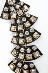 Vintage Patent Leather Rhinestone Earrings panel/stone close @ Recess Los Angeles