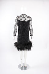 Vintage Ostrich Feather Mesh Dress on Mannequin back at Recess Los Angeles