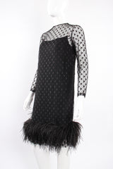 Vintage Ostrich Feather Mesh Dress on Mannequin crop at Recess Los Angeles