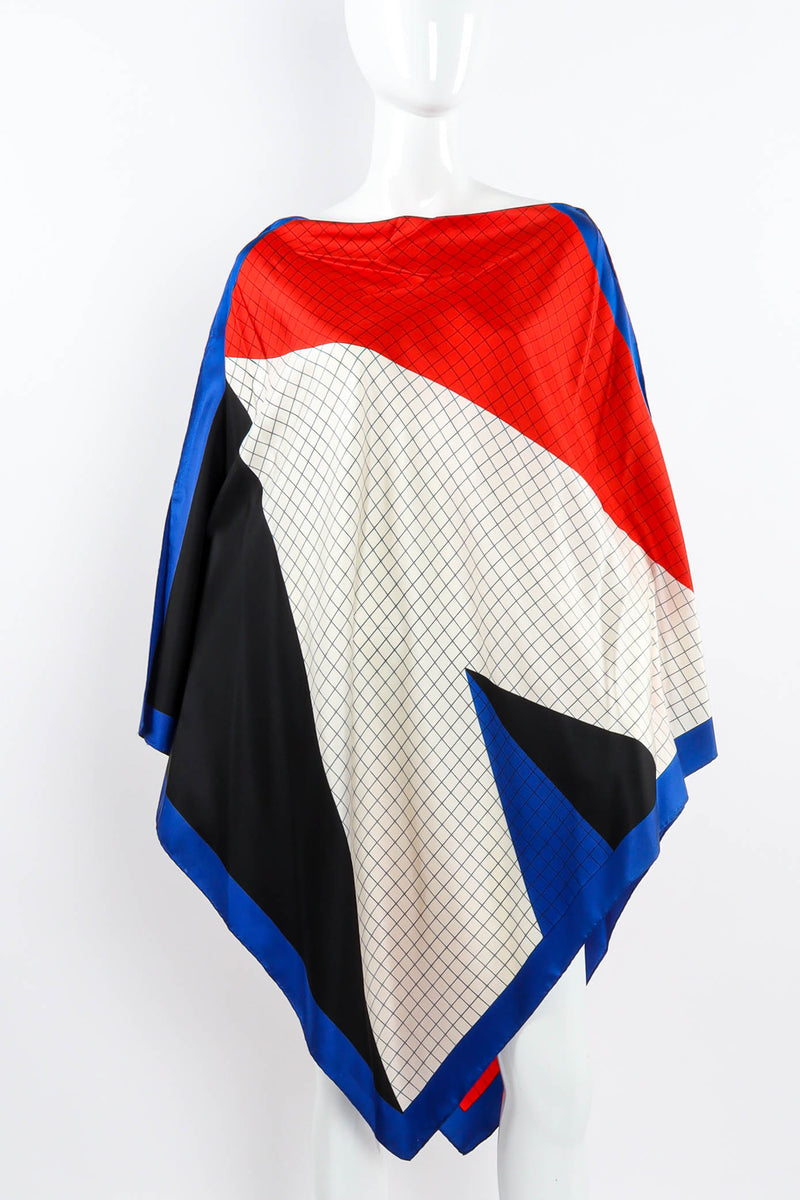 Vintage Geometric Poncho Scarf Top on mannequin front close up @ Recess LA