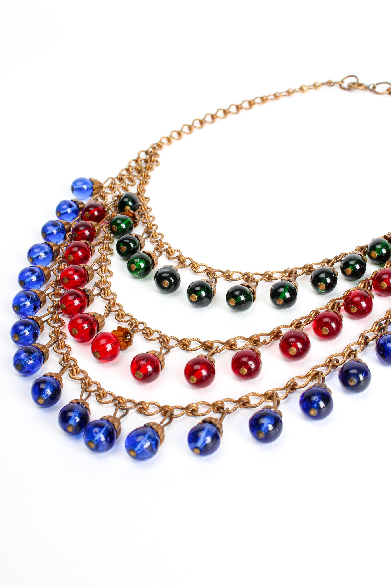 Vintage Tiered Glass Bead Bib Necklace at Recess Los Angeles