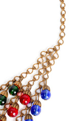 Vintage Tiered Glass Bead Bib Necklace connector chains at Recess Los Angeles