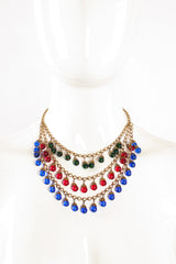 Vintage Tiered Glass Bead Bib Necklace on Mannequin at Recess Los Angeles