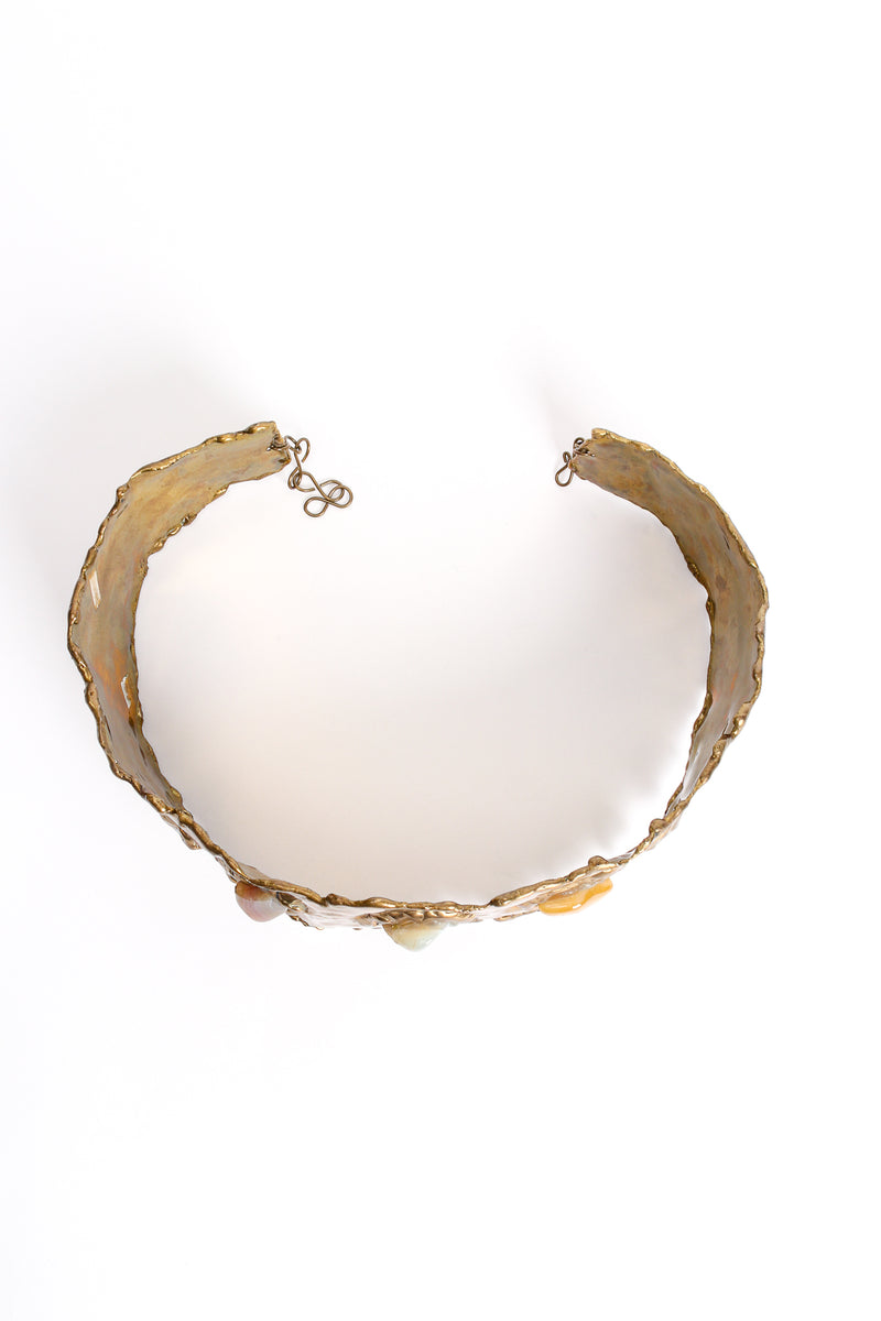 Vintage Hammered Brass Brutalist Stone Belt overhead at Recess Los Angeles