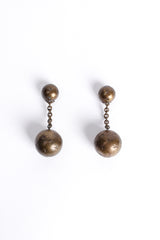 Vintage Antiqued Brass Starry Ball Drop Earrings at Recess Los Angeles