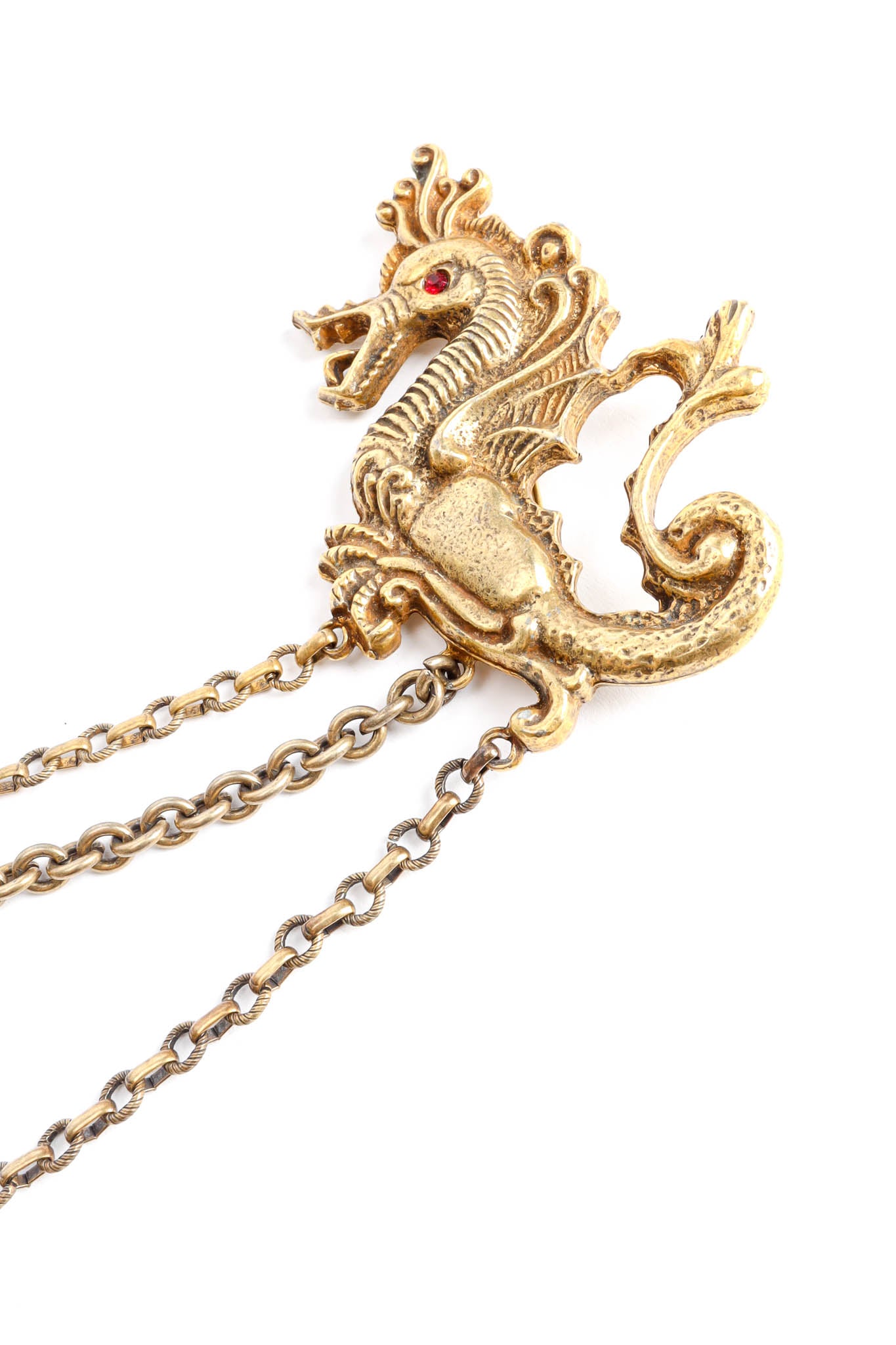 Vintage Sea Dragon Collar Pin sea dragon full body close @ Recess LA