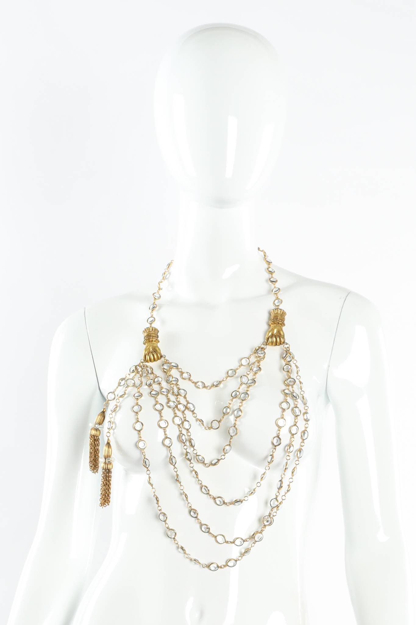 Julie Rubano Crystal Stone Waterfall Necklace on mannequin @ Recess Los Angeles