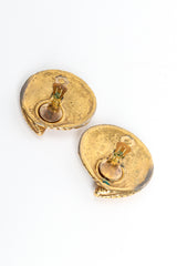 Vintage Geo Hammered Plate Earrings open back @ Recess LA