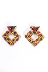 Vintage Regal Pyramid Drop Earrings front flat lay @ Recess LA