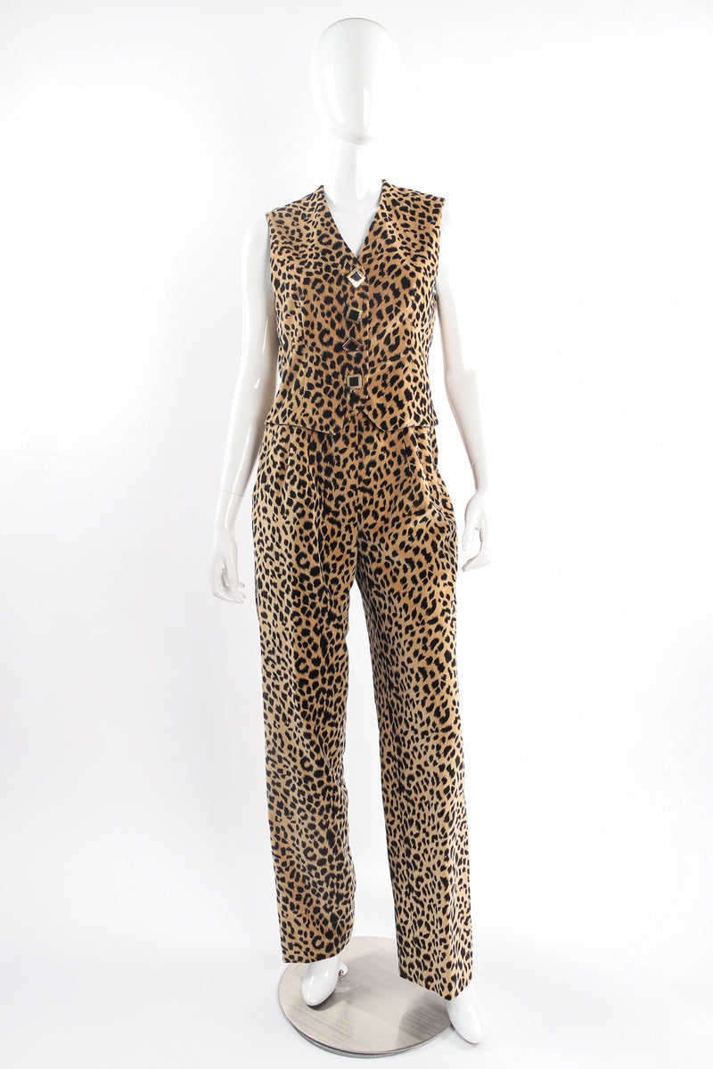 Velvet Cheetah Vest & Pant Set