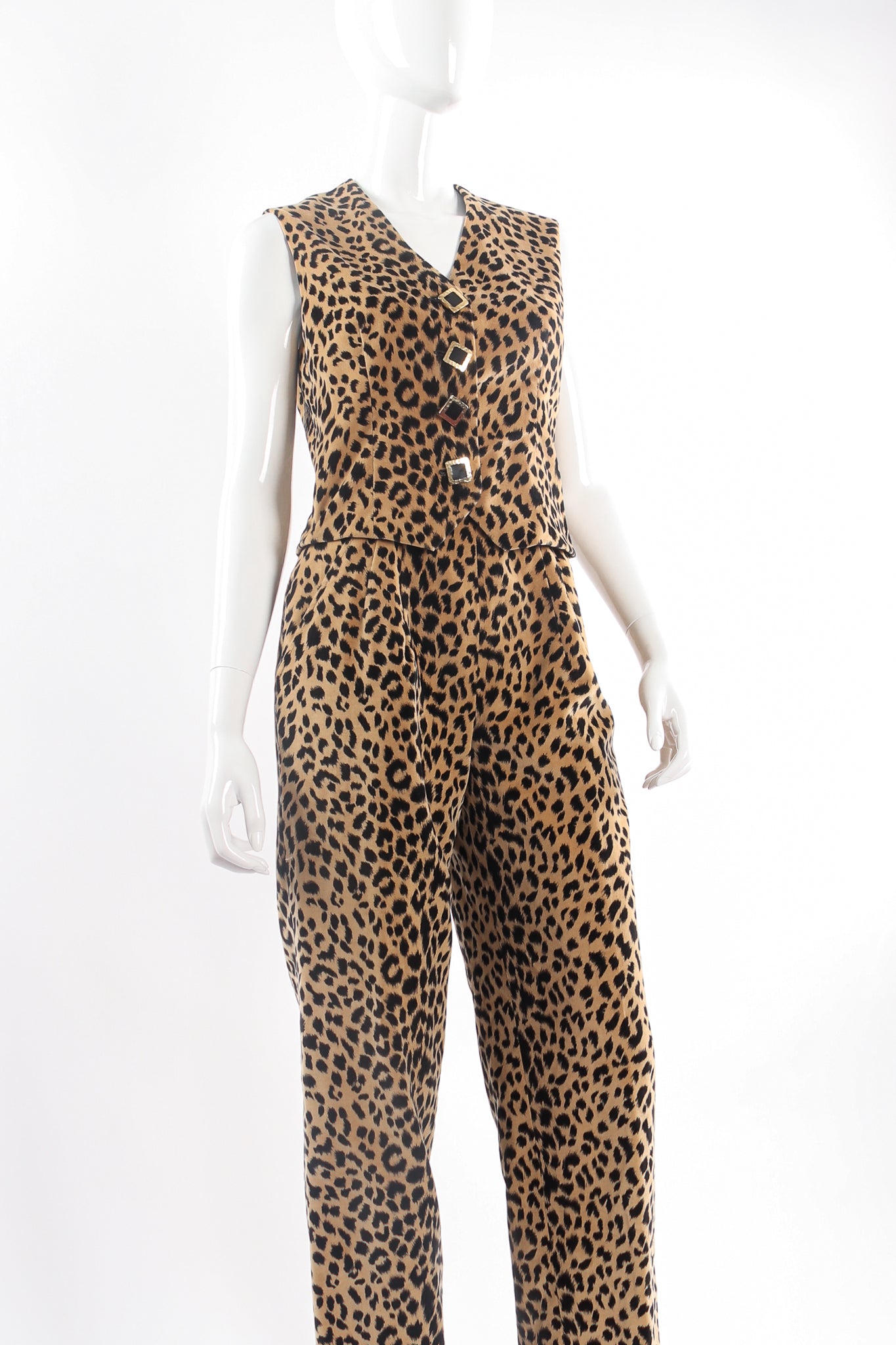 Velvet Cheetah Vest & Pant Set