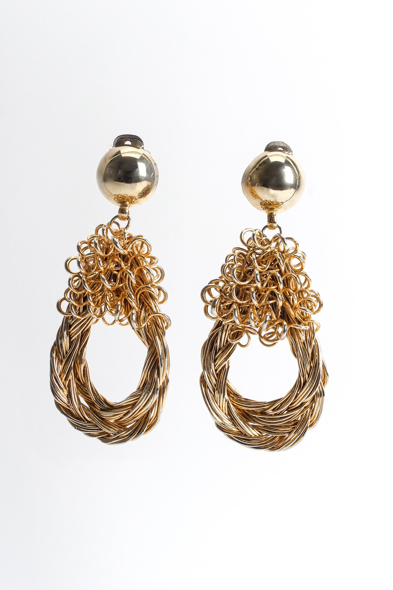 Coil Wire Braid Intertwined Earrings