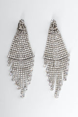 Vintage Waterfall Rhinestone Earrings flat front @ Recess Los Angeles