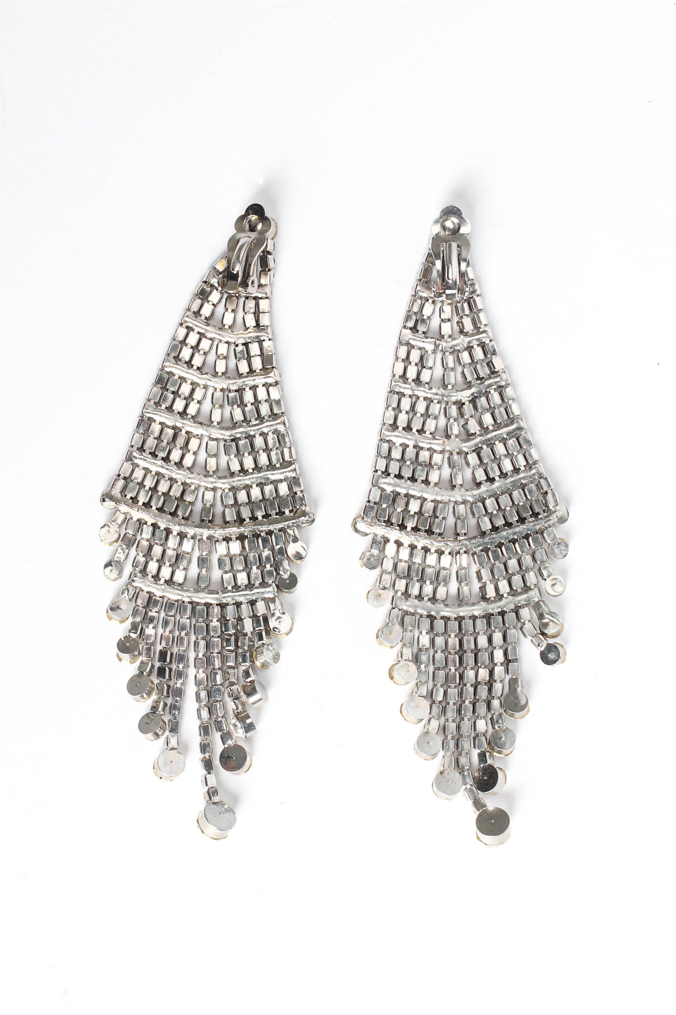 Vintage Waterfall Rhinestone Earrings back side @ Recess Los Angeles