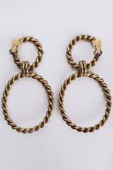 Vintage Braided Hoop Drop Earrings Backside at Recess Los Angeles