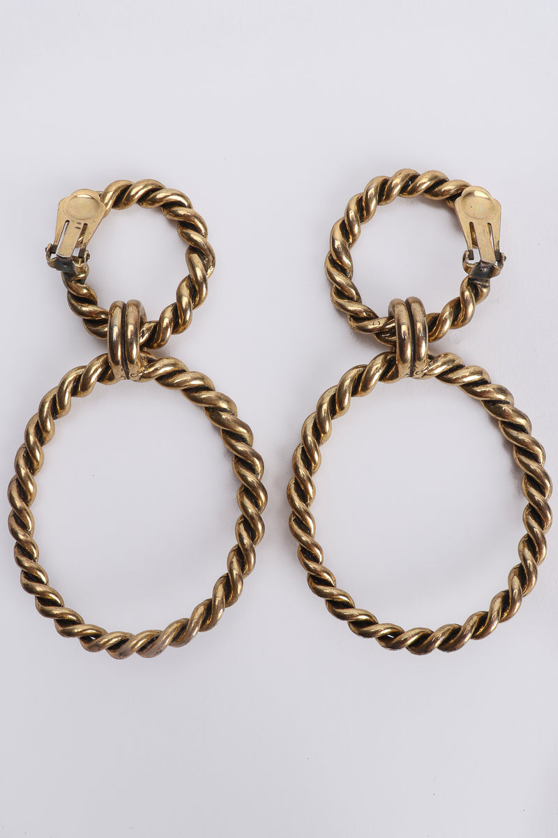 Vintage Braided Hoop Drop Earrings Backside at Recess Los Angeles