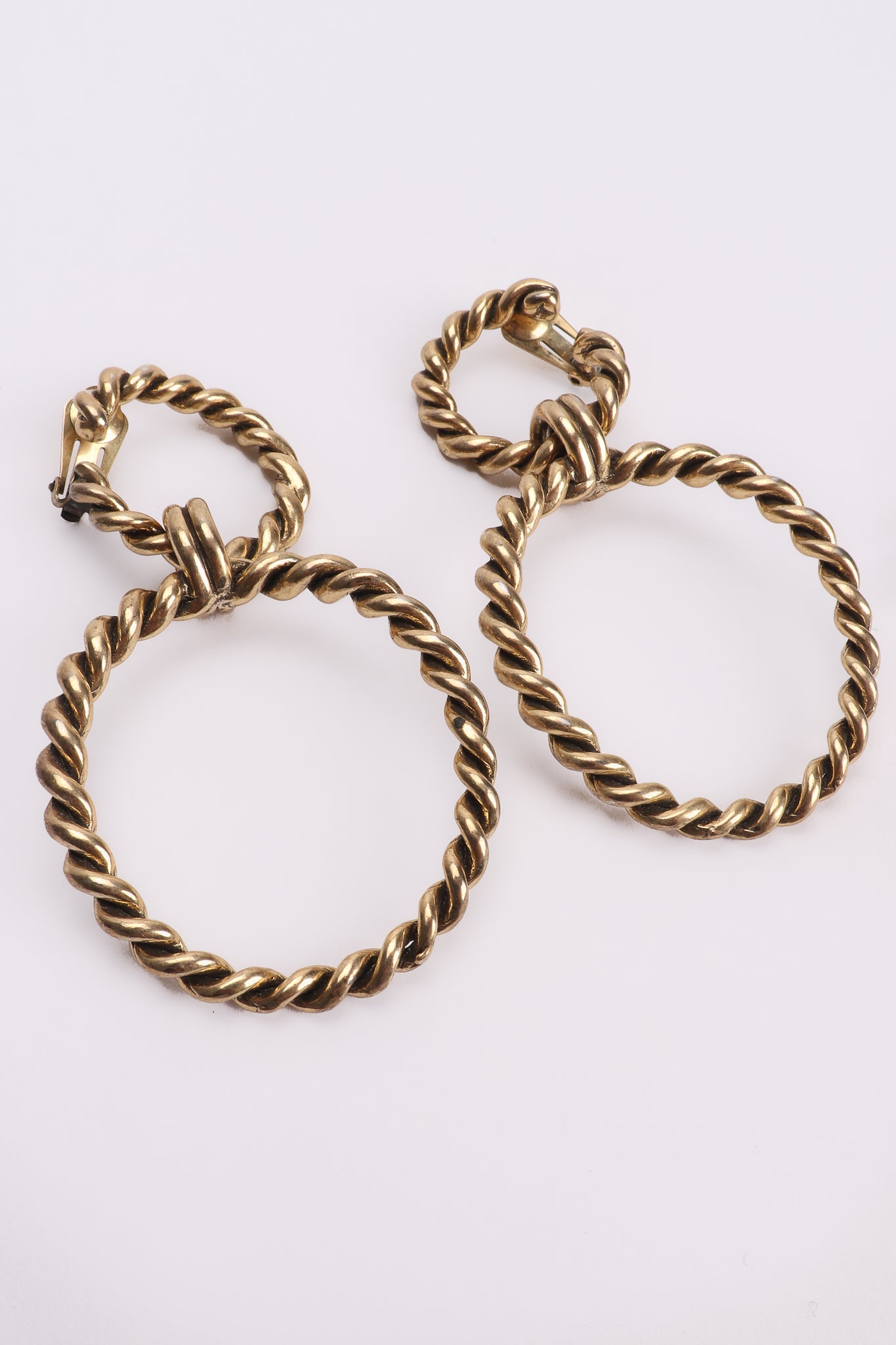 Vintage Braided Hoop Drop Earrings at Recess Los Angeles