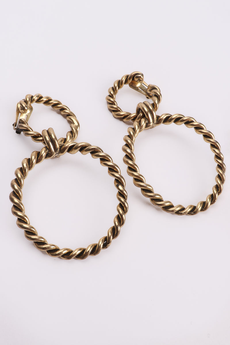 Vintage Braided Hoop Drop Earrings at Recess Los Angeles