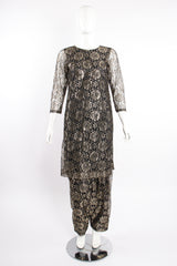 Vintage Metallic Lace Tunic & Harem Pant Set on Mannequin front at Recess Los Angeles