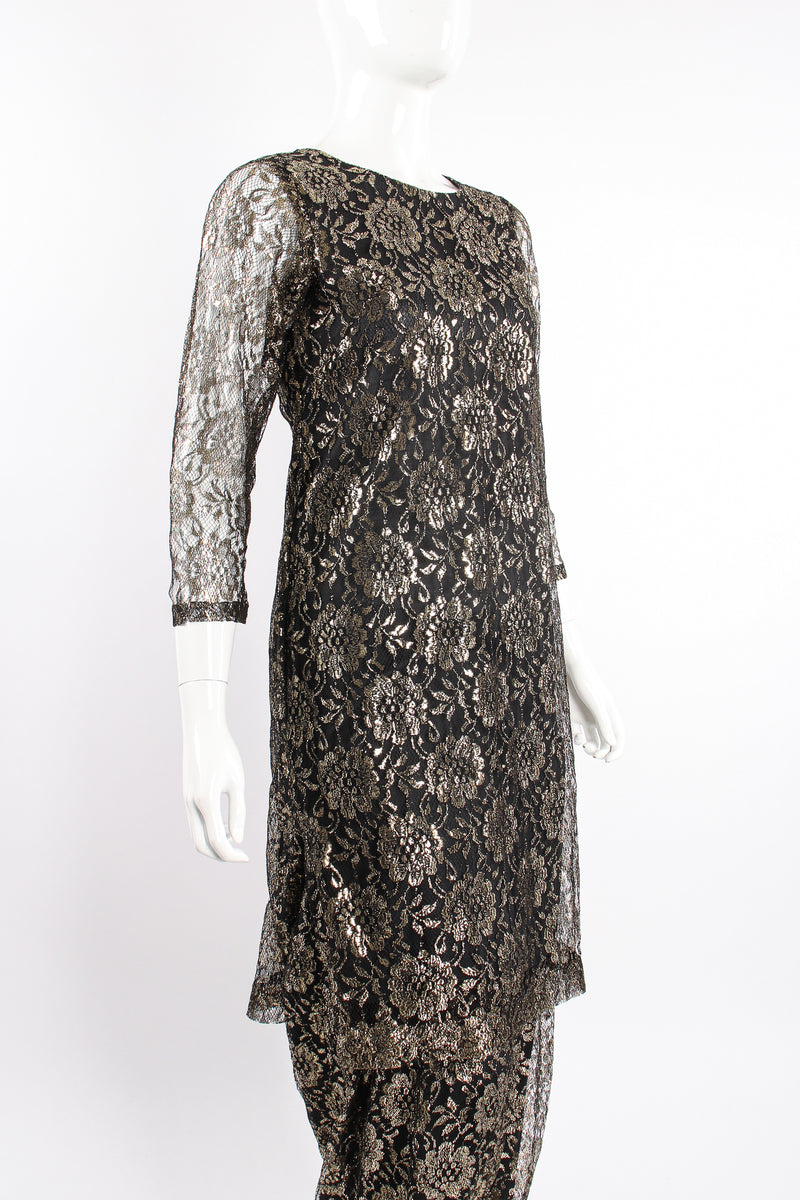 Vintage Metallic Lace Tunic & Harem Pant Set on Mannequin crop at Recess Los Angeles