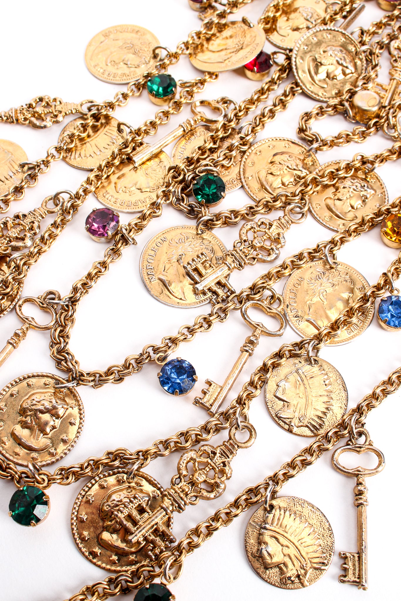 Vintage Multi-Strand Layered Treasure Charm Necklace at Recess Los Angeles