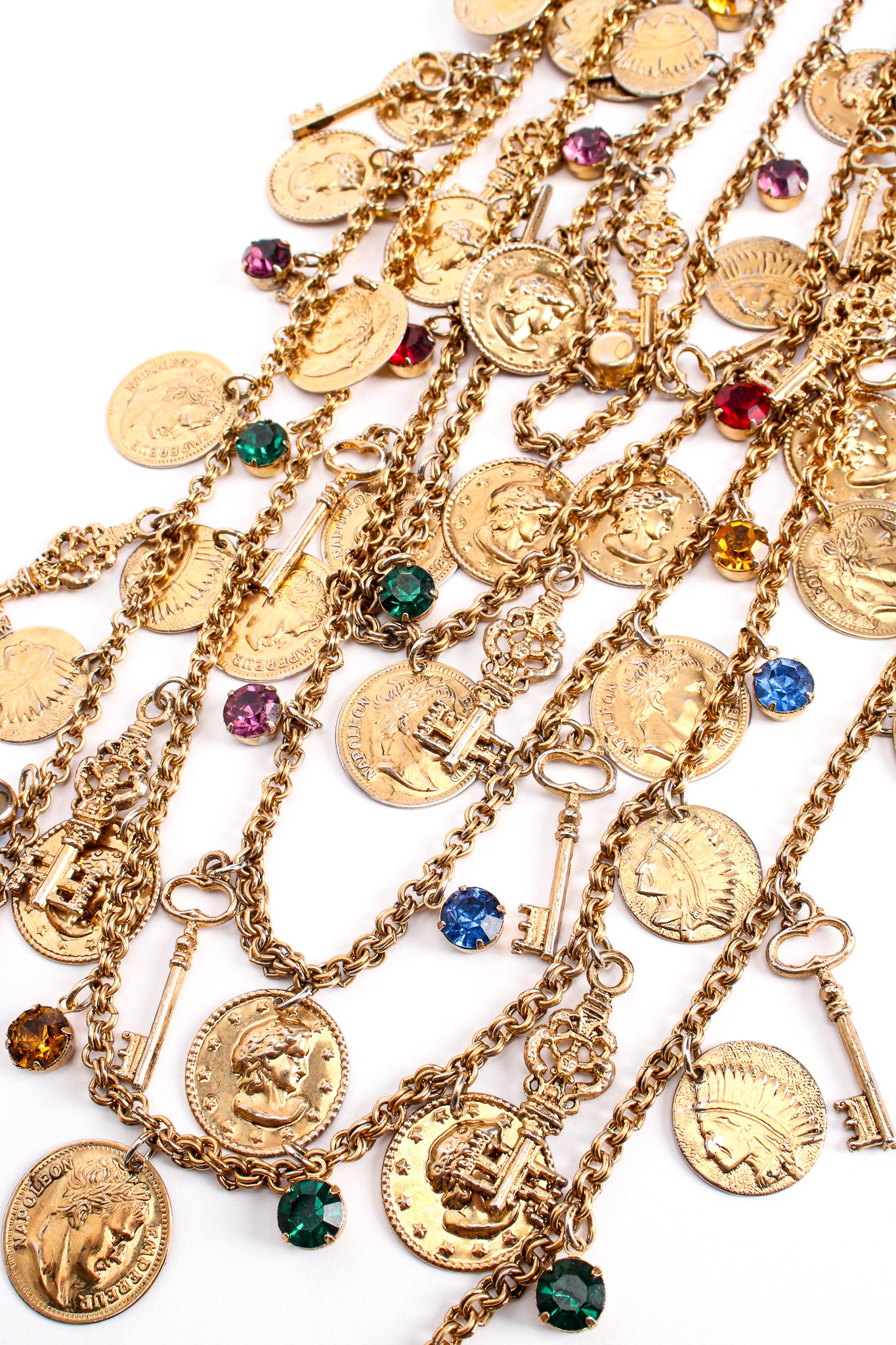 Vintage Multi-Strand Layered Treasure Charm Necklace at Recess Los Angeles