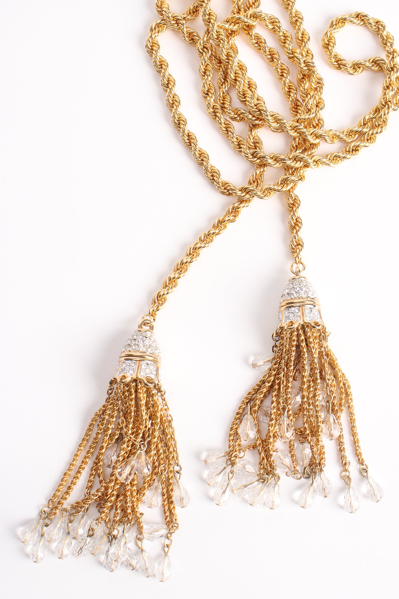 Vintage Crystal Bead Tassel Wrap Lariat at Recess Los Angeles