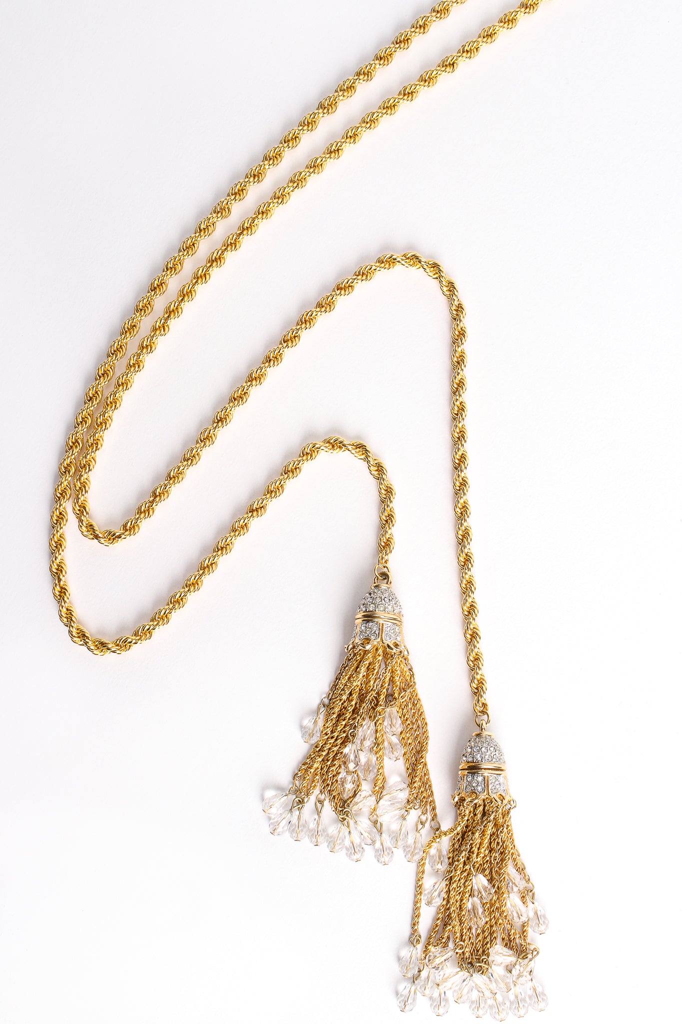 Vintage Crystal Bead Tassel Wrap Lariat at Recess Los Angeles