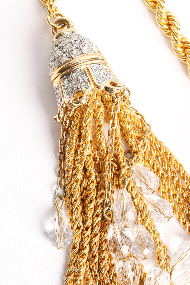 Vintage Crystal Bead Tassel Wrap Lariat detail at Recess Los Angeles