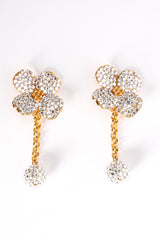 Vintage Rhinestone Flower Ball Drop Earrings front flat lay @ Recess LA