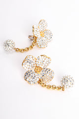 Vintage Rhinestone Flower Ball Drop Earrings angle flat lay @ Recess LA