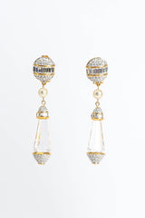 Vintage Crystal Rhinestone Drop Earrings front @ Recess Los Angeles