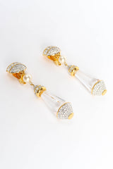 Vintage Crystal Rhinestone Drop Earrings diagonal front @ Recess Los Angeles