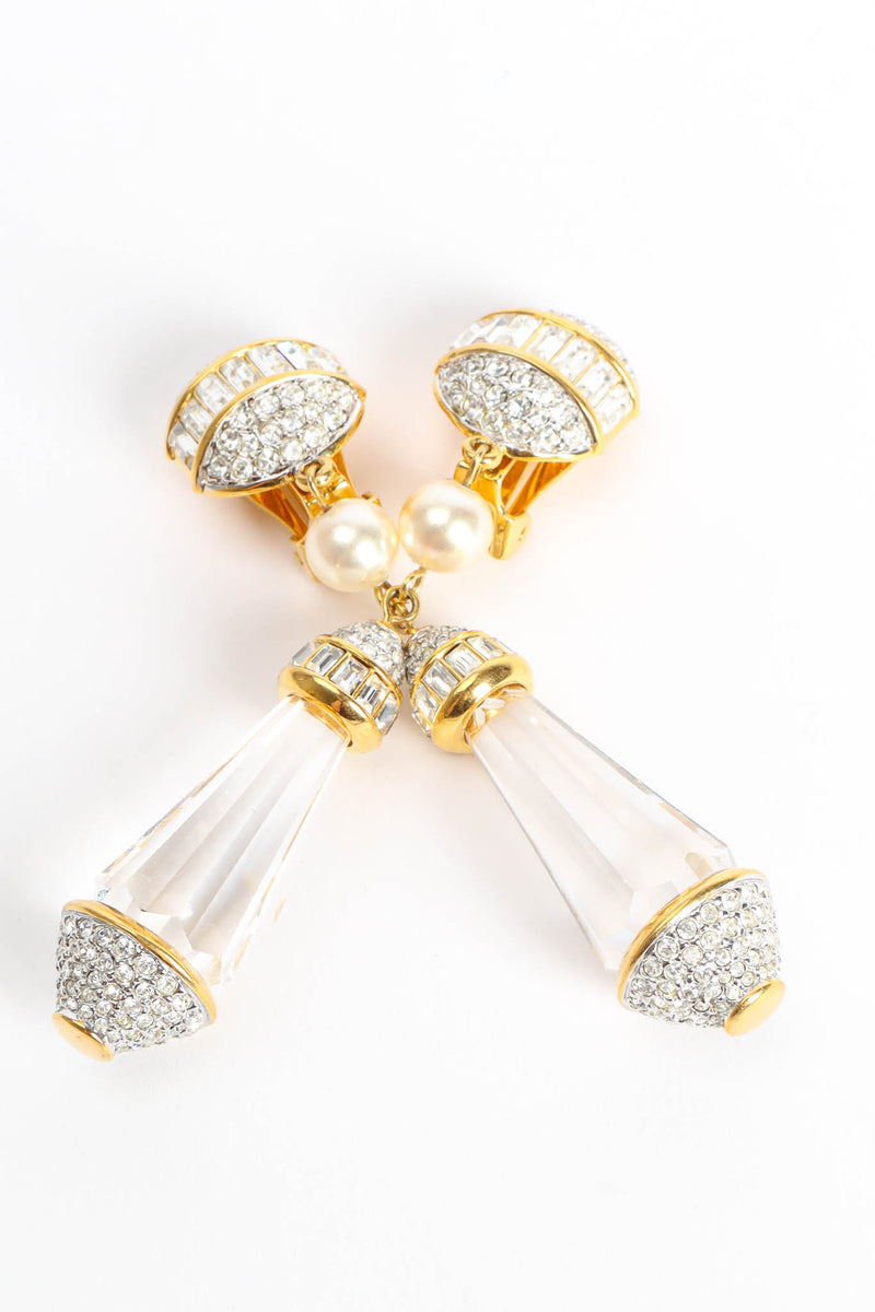 Vintage Crystal Rhinestone Drop Earrings criss cross  @ Recess Los Angeles