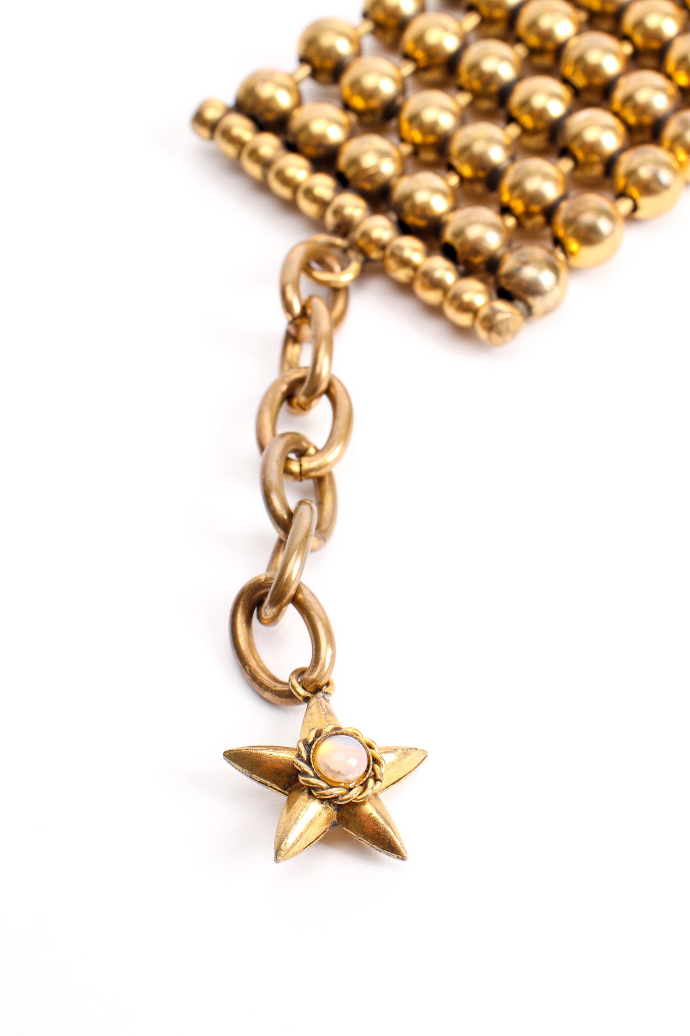 Vintage Moon & Stars Brass Ball Bead Choker star charm fob at Recess Los Angeles