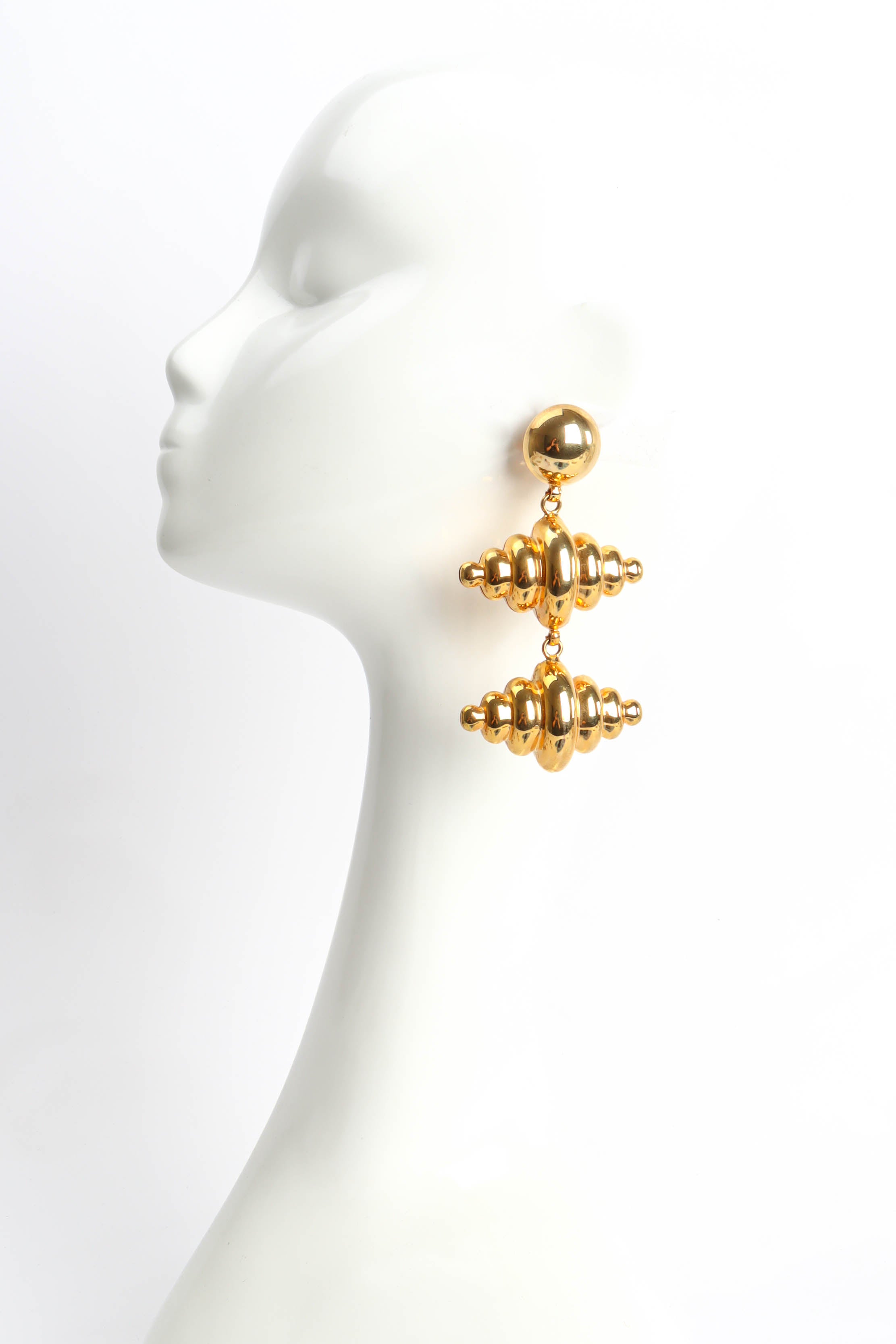 Vintage Double Croissant Chandelier Earrings on mannequin @ Recess Los Angeles