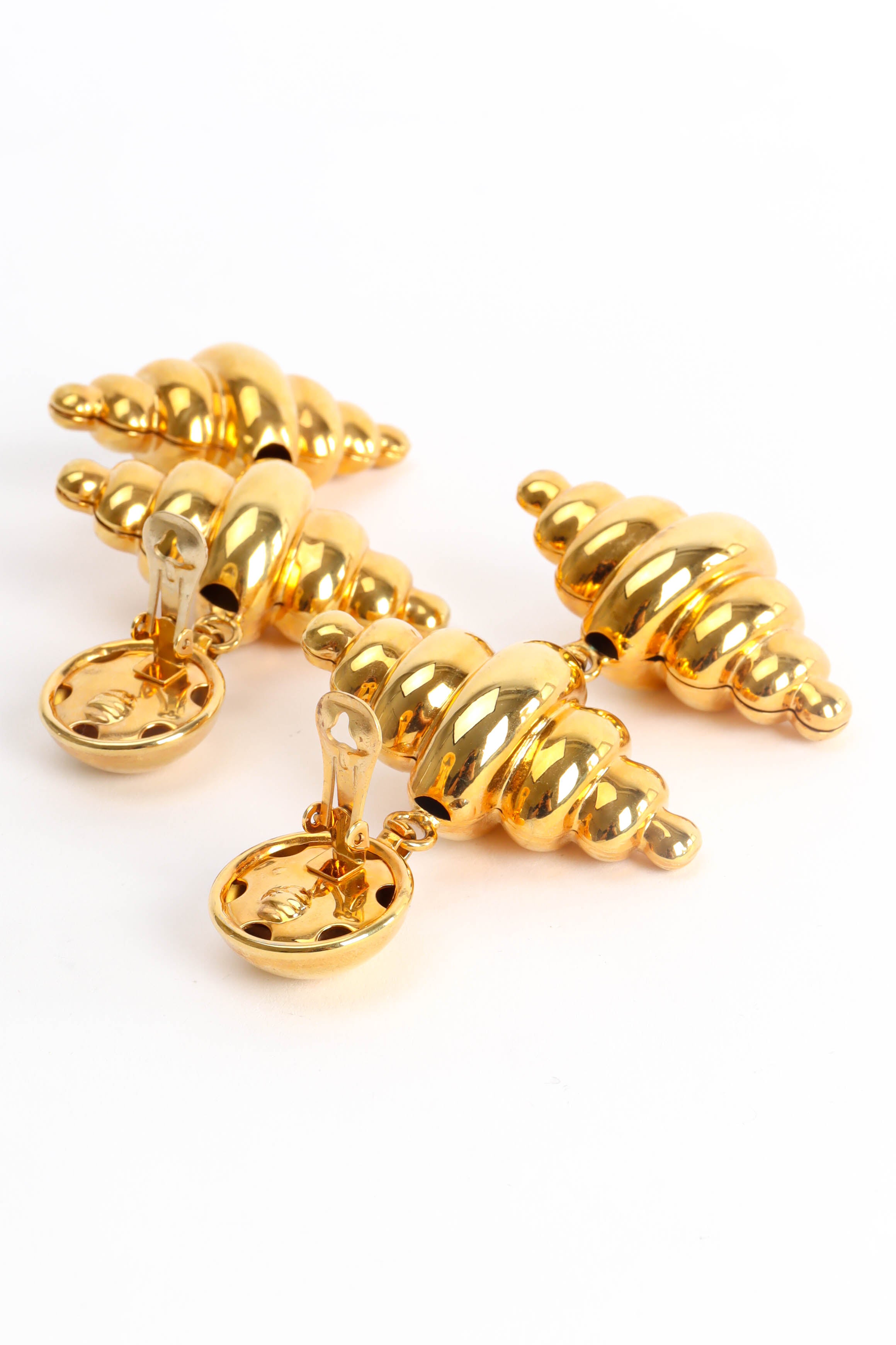 Vintage Double Croissant Chandelier Earrings backings open @ Recess Los Angeles