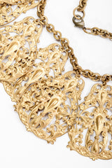 Vintage Filigree Plate Collar Necklace plate detail at Recess Los Angeles