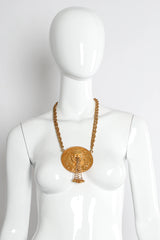 Vintage Grecian God Medallion Pendant Necklace on mannequin @ Recess Los Angeles