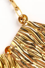 Vintage Textured Trapezoid Plate Necklace pendant hinge/texture closeup at Recess Los Angeles