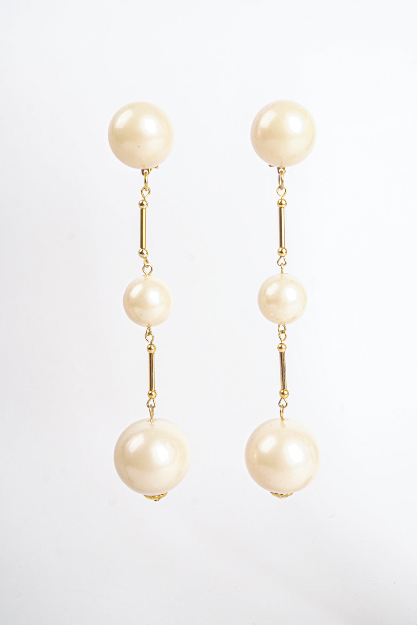 Vintage Long Pearl Drop Earrings at Recess Los Angeles